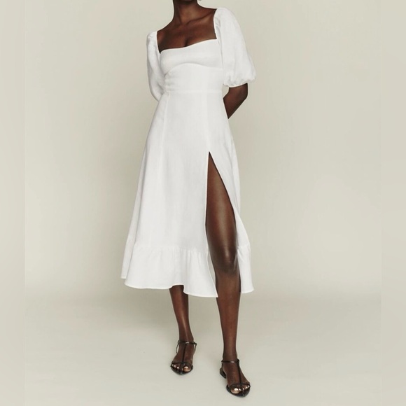 Reformation Belgium linen dress in white. Size 6. Sold out online. - Picture 1 of 5